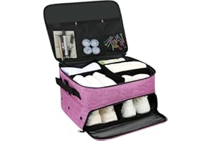 Likealot Golf Trunk Organizer, Smart Storage with 2 Shoe Compartments Fits US Men's 16, Golf Storage Bag for Balls, Tees, Clothes, Gloves and Accessories (Pink)