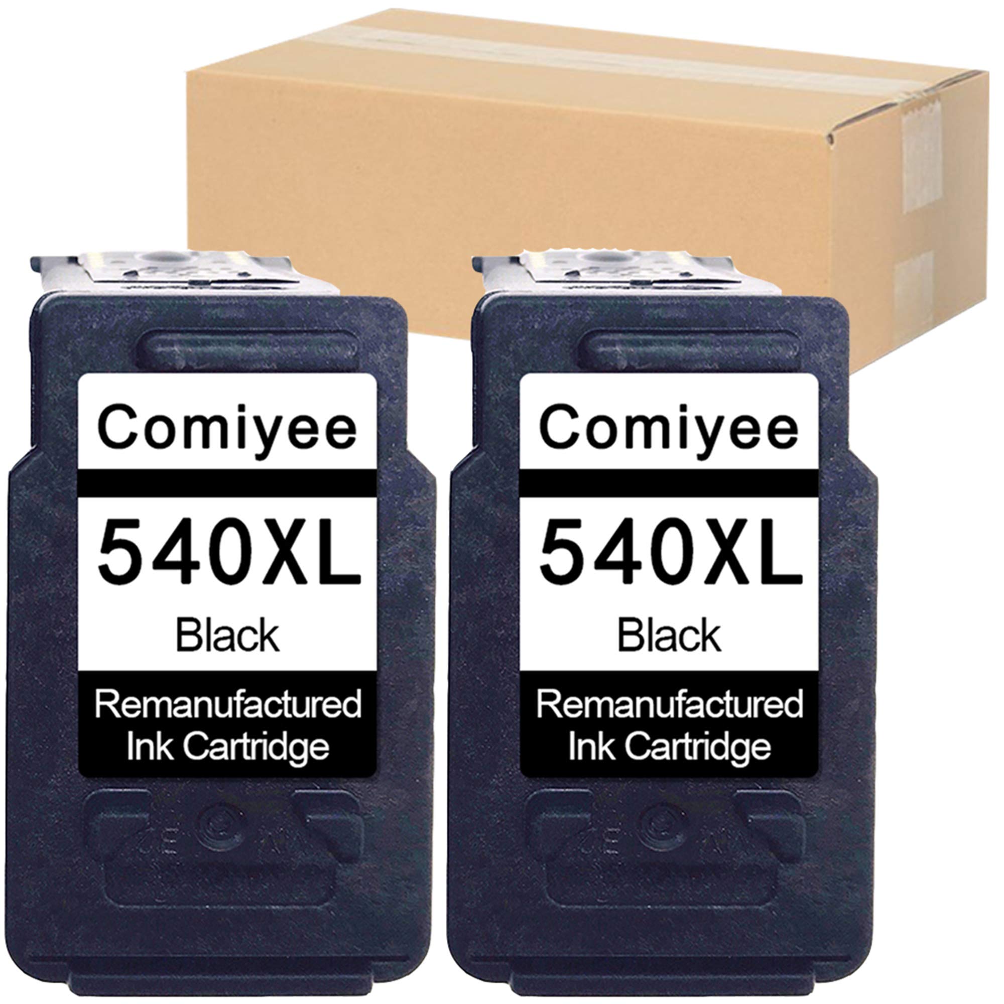 Comiyee 2 Black Remanufactured Ink Cartridge Replacement for PG-540 XL Compatible for PIXMA MG3650 MG3550 MG4250 MG3250 MG3150 MX455 MX475 MX395 MX525 TS5150 TS5151 MG3650S MG2150 MG2250 MG4150