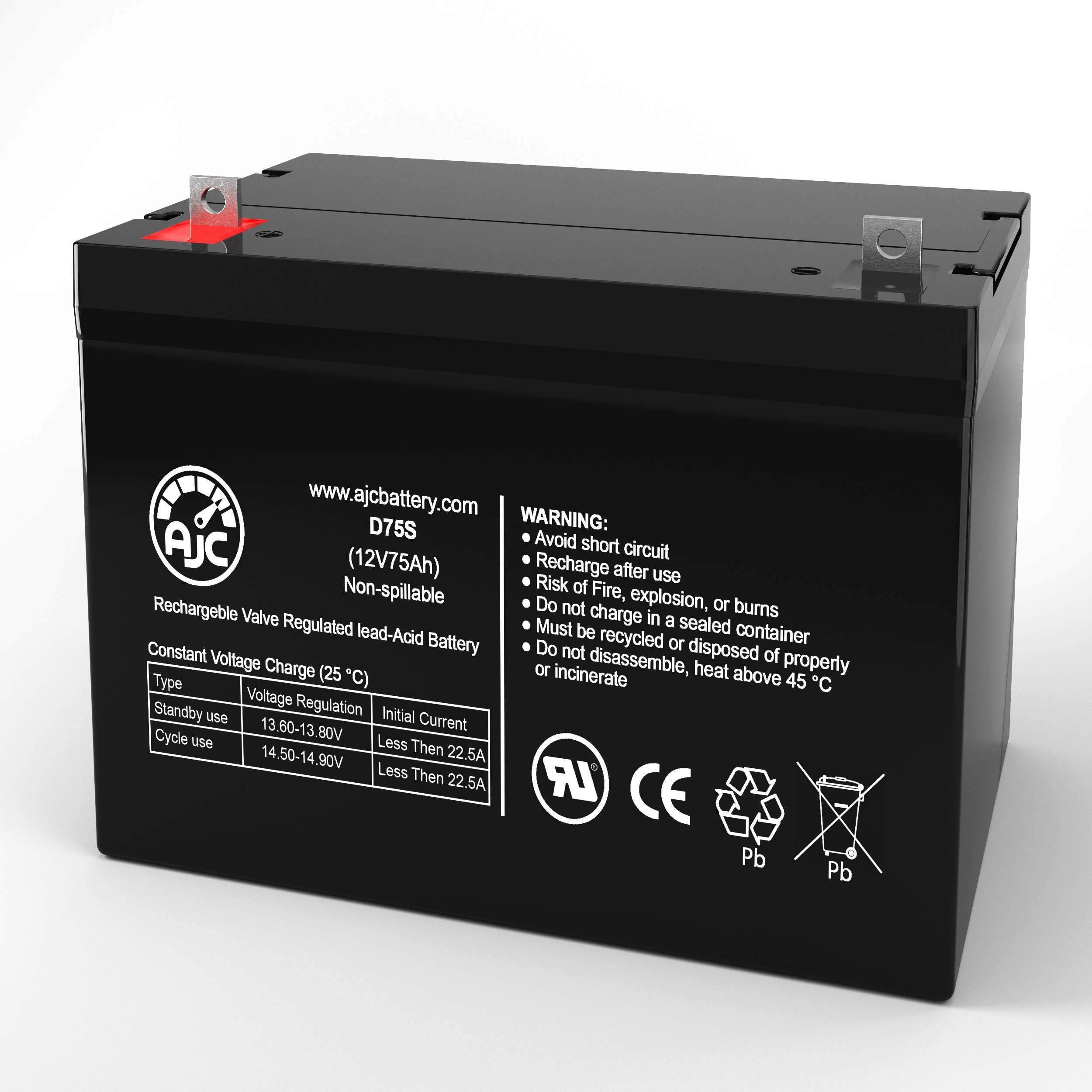 Portalac TEV12750 12V 75Ah UPS Battery - This is an AJC Brand Replacement