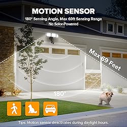 LUTEC 72W 7500LM LED Security Lights Motion Sensor