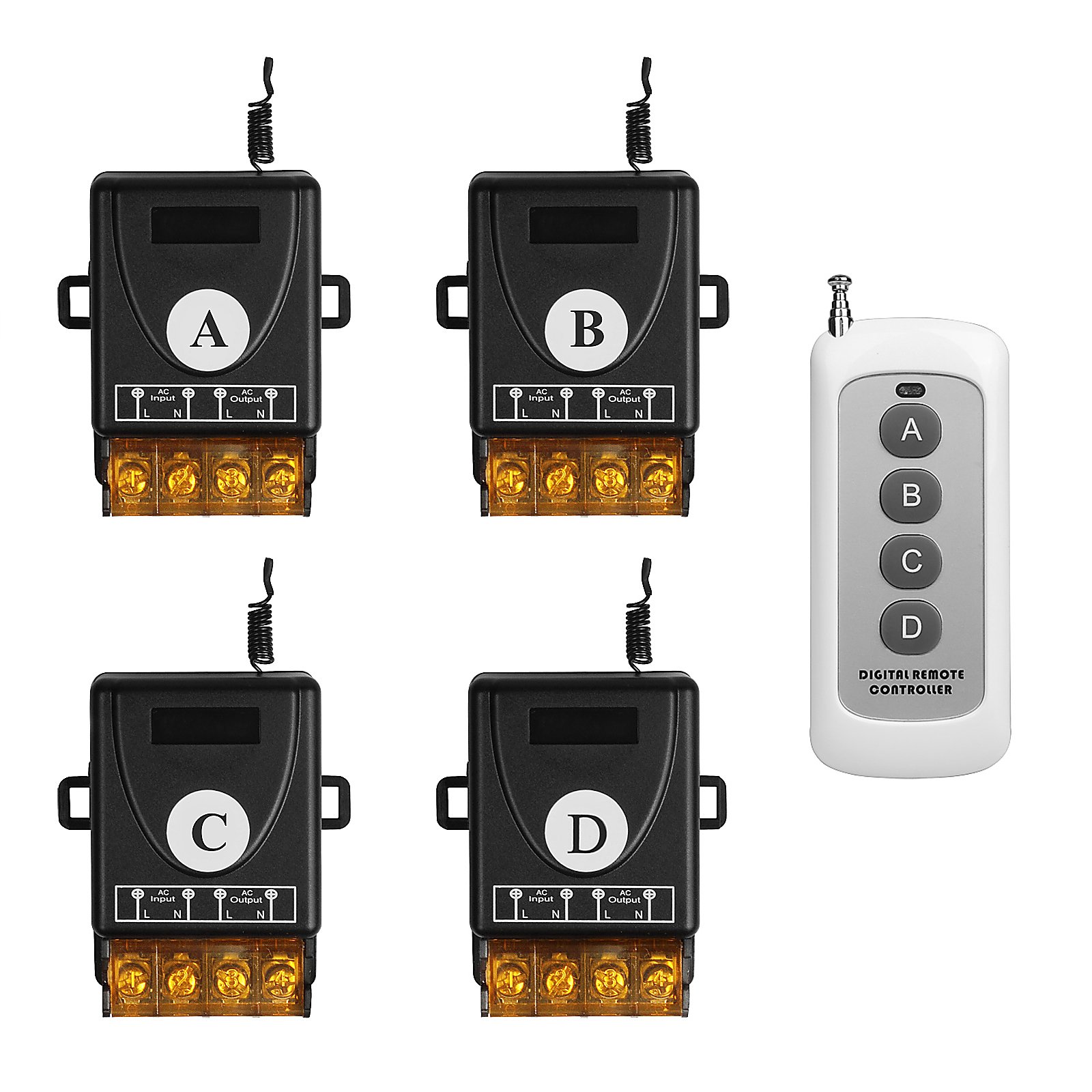 TSSS Warehouse Office Wireless Remote with 4 Receiver Set RF 433Hz
