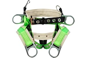 Zeluga 15-507 Cotton Arborist Saddles, Heavy-Duty Work Positioning Saddle with 4 D-Rings (M)