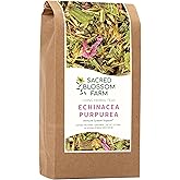 Echinacea Purpurea Whole Herb for Tea & Traditional Herbal Preparations | Loose-Leaf Cut & Sifted | 99 Servings | 7 oz | Sacred Blossom Farm | Wisconsin-Grown, Single Source