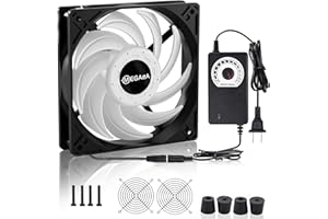 MEGAttA 120mm Cooling Fan with AC Plug,High Speed 2500 RPM Low Noise,Cooling for Receiver,Raspberry, PlayStation, Game Consoles, Fiber Modem, Internet Gateway,Cabinet(White,1PCS)
