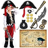Cocojeci Pirate Costume Kids Boys Halloween Costume,Halloween Costumes for Boy,Toddler Pirate Costumes for Role Play Dress Up