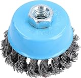 AB Tools Wire Cup Brush Wheel 3" Twist Knot 6 Pack for Angle Grinder M14 view 2
