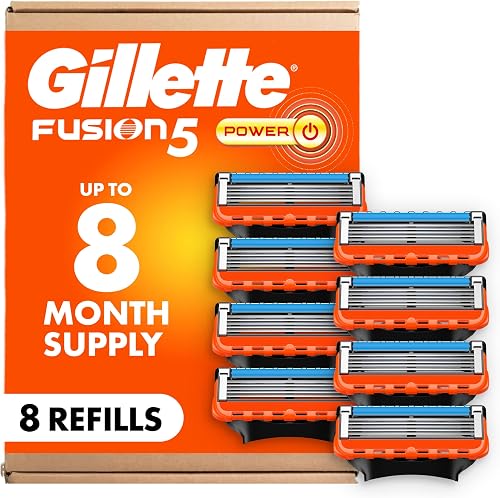 Gillette Fusion5 Power Razor Blade Refills for Men, 8 Count, with Precision Trimmer