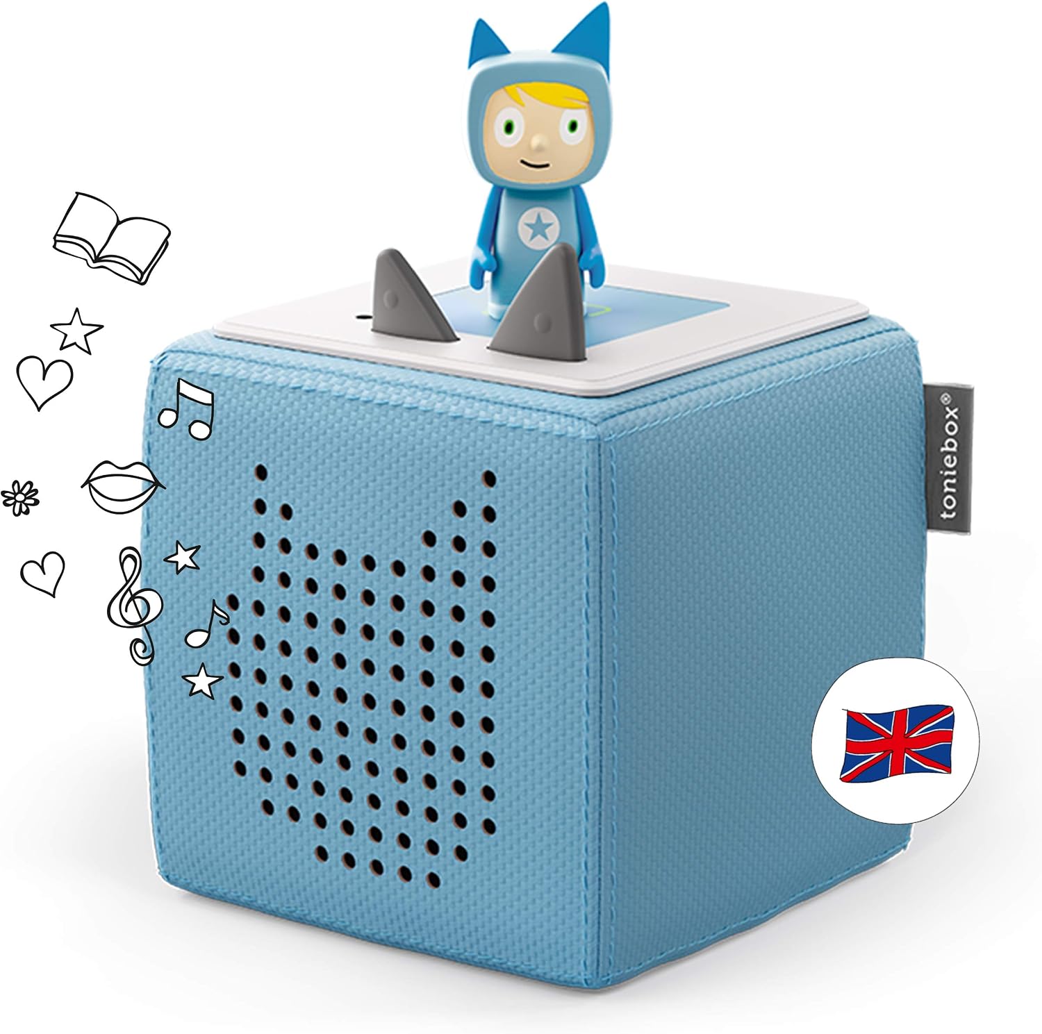 tonies Toniebox Wireless 1 Musical Storybox Starter Set, including 1 Creative, Light Blue, 120mm x 120mm x 120mm
