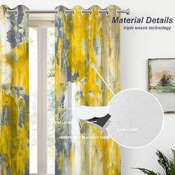 Batmerry Yellow Modern Abstract Painting Blackout