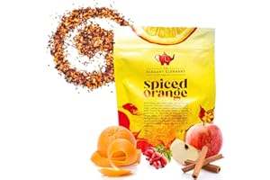 Spiced Orange Tea, Loose Leaf Herbal Tea – Sweet, Spicy, Caffeine-Free – Orange, Apple & Cinnamon Spice – Drink Hot or Iced – 4 oz Resealable Bag (Makes 50 Cups) – The Elegant Elephant