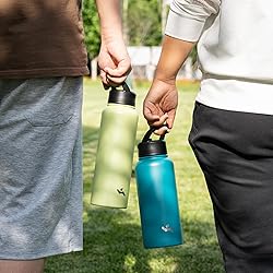 Konokyo 22oz Stainless Steel Bottles with 3 Lids