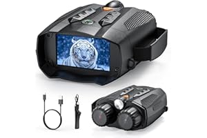 GinoCaco Night Vision Goggles - 4000mAh Rechargeable | 3.2" 4K Display | 1315FT Range | 8X Zoom | Includes 32GB Card