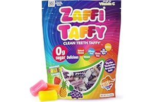 ZOLLIPOPS Zaffi Taffy Sugar Free Candy - Dye Free, Keto & Diabetic-Friendly, Dentist-Approved Treats for Kids (Natural Fruit Flavor, 3 oz)