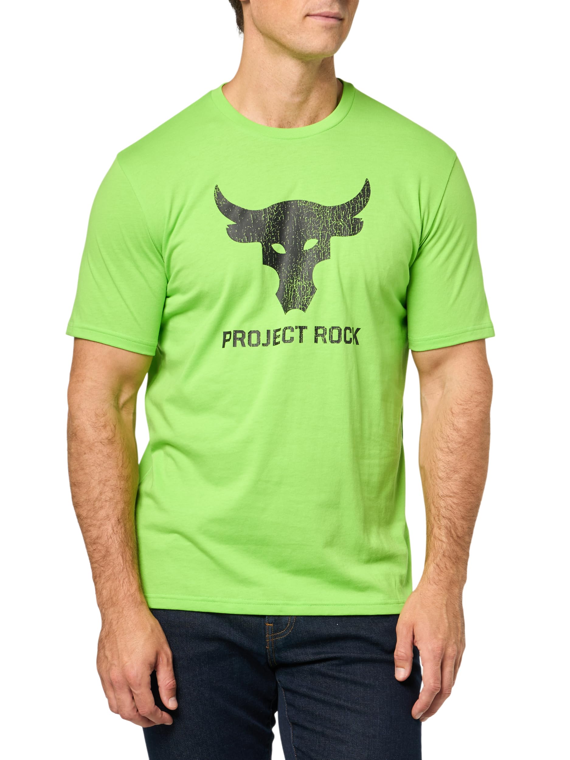 Under Armour Men’s Project Rock Payoff Graphic Short Sleeve T Shirt, (362) Cyber Green / / Black, X-Large
