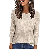 ANRABESS Women Long Sleeve Shirts Business Casual Tunic Tops Fall Lightweight Sweaters Dressy Blouses 2025 Fashion Outfits