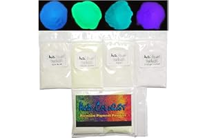 THE AVID COLORIST- Glow Powder Pigment- 4 Color Neutral in Daylight Pack- 2.1oz/60g Total- for Resin, Slime, Nail Polish, Coatings, Paint- Glow in The Dark Pigment Powders- Strontium Aluminate