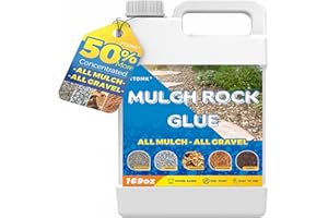 TTDMK 1.3 Gallon Concentrate Landscaping Mulch Rock Glue, Mulch Rock Glue, Pea Gravel Glue, Fast Drying Mulch Landscape Lock Adhesive, Non Toxic Mulch Stay Binder, Mulch Rock Glue for Stones, Bark, Gravel