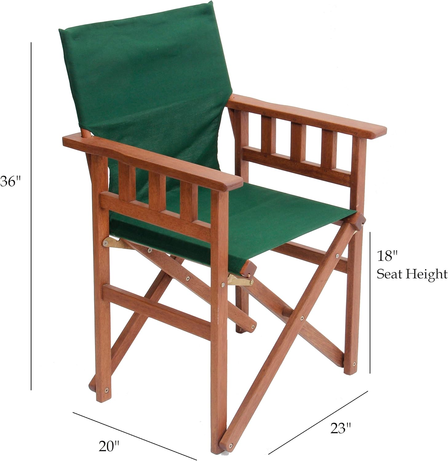 BYER OF MAINE, Pangean Campaign Chair, 20" D x 23.5" W x 36" H, Holds Up to 250 lbs, Hardwood, Perfect for Patio/Deck, Wood Folding Chairs, Patio Chair, Deck Chair, Wood Camp Chair, Natural, Single: Furniture & Decor