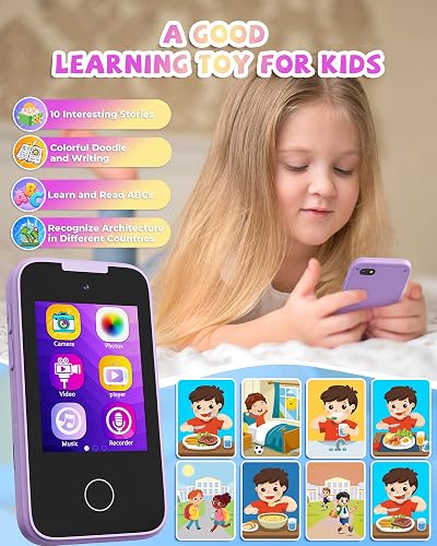 Jouet Smartphone Enfant 3-8 Ans - Faux Téléphone Avec Appareil Photo, MP3, Jeux Et Histoires (8 Go)