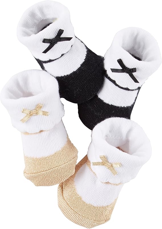 Carters Baby Girl 2Pack Booties (03 Months, Black/Tan