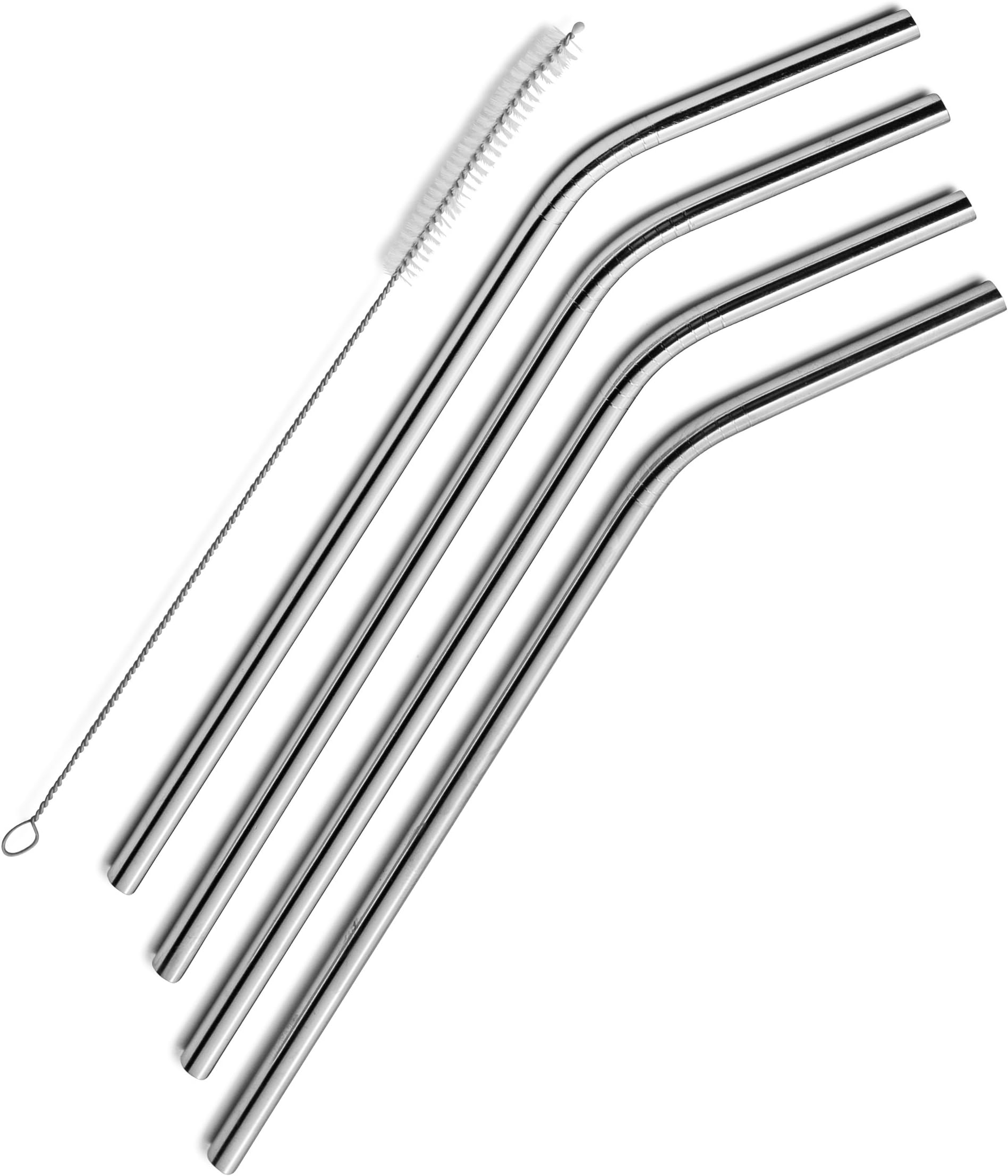 SIPWELLExtra Long Stainless Steel Drinking Straws Set of 4, Straws for 30 oz Tumbler and 20 0z Tumbler, Fits RTIC Tumbler | Fits All Yeti Ozark Trail SIC & RTIC Tumblers, Cleaning Brush Included