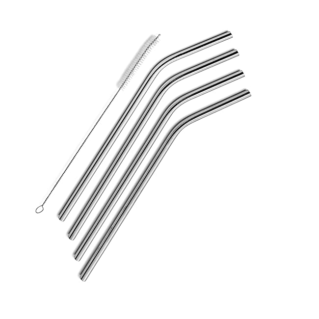 SipWell Stainless Steel Drinking Straws, Set o...