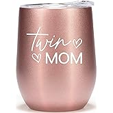 Violet & Gale Twin Mom Gifts - 12oz Tumbler Cup Wine Glass- Beautiful Coffee Mug For Mom of Twins, Twins Baby Gifts