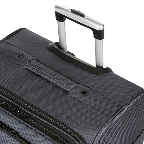 SWISSGEAR SION SOFTSIDE EXPANDABLE SPINNER LUGGAGE DURABLE LIGHTWEIGHT TRAVEL SUITCASE, DARK GREY, CHECKED-LARGE 29-INCH