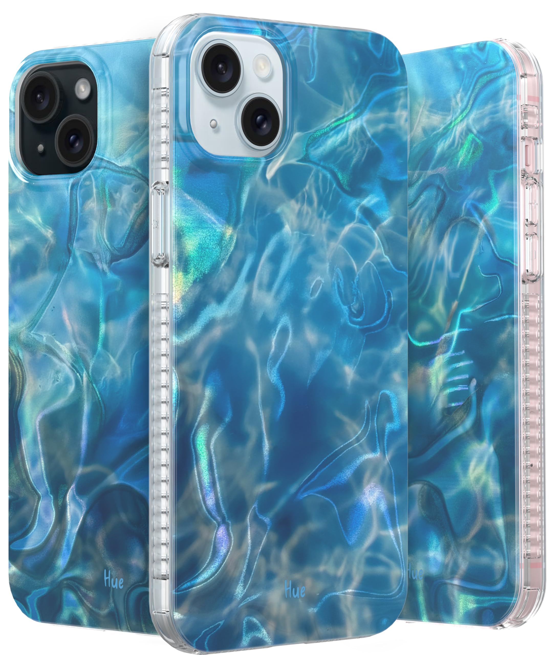 Photo 1 of LONLI Hue Case for iPhone 15 Plus - [360° Shock-Absorbent Bumper] - [Cute and Unique Phone Cover for Girls and Women] - Ocean Wave