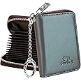 FurArt Credit Card Wallet, Zipper Business Card Holder for Women, RFID Blocking, KeyChain Wallet, Compact Size
