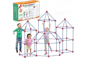 Playhouse Toy,Fort Building Set For Kids 4-8, 140pcs Educational Toys Play Sets, Large Creative DIY STEM Fort Making Set Indo
