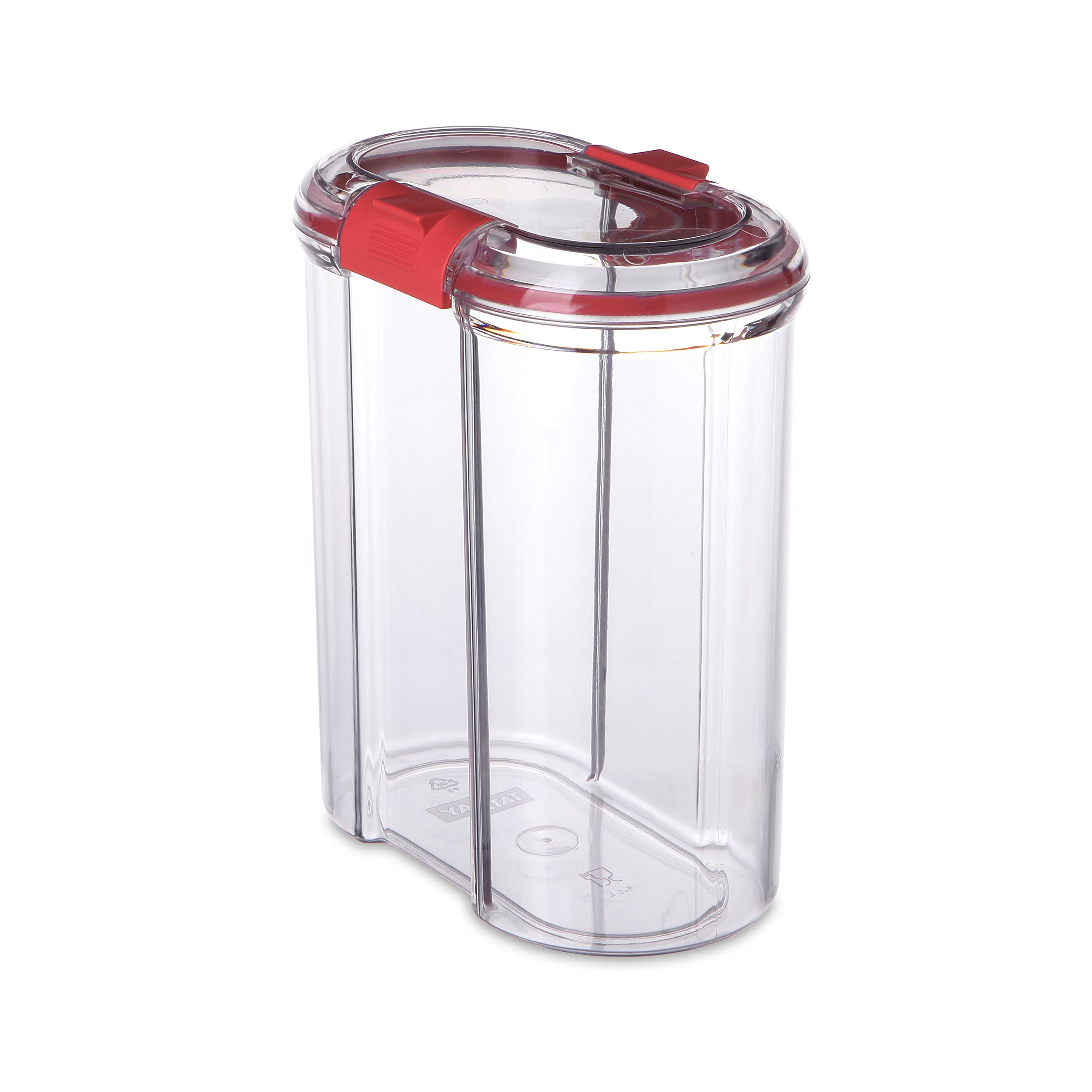 TATAY Kitchen Storage Container 1.5 L | Clear Kitchen Canister | Airtight Seal | Stackable | BPA-Free Plastic | Dishwasher Safe | 9 x 15.5 x 18 cm, Red — image 1