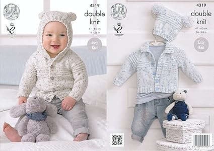 Amazon Com King Cole Double Knitting Pattern Baby Hooded Or Amazon Com King Cole Double Knitting Pattern Baby Hooded Or