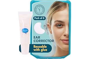 10 TO 6 PICKS Reusable Cosmetic Ear Corrector Kit – 8pcs Silicone Ear Tape with Glue, Invisible Ear Stickers for Big Ears, Protruding Ear Corrector for Adults, Non-Surgical Ear Pinning Tape & Skin-Friendly