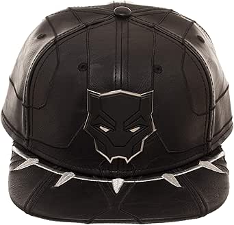 Marvel Black Panther Suit Up Raised Faux Leather Snapback Hat Cap