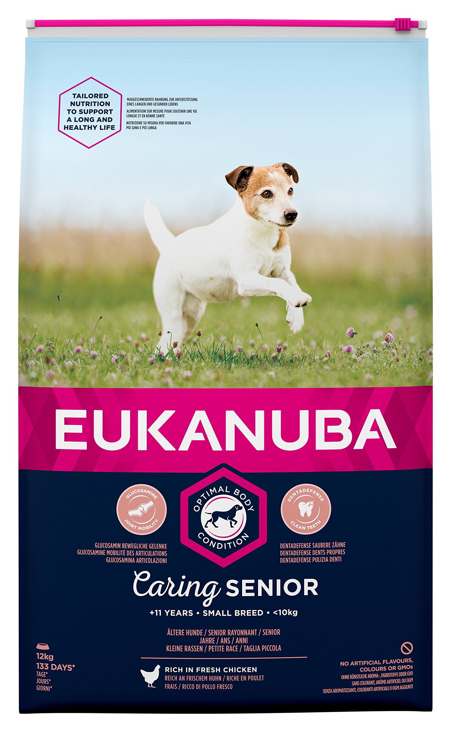 Eukanuba Senior Dog Food for Small Dogs Rich in Fresh Chicken, 12 kg