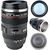 TMANGO Camera Lens Coffee Mug With Lid, Photo Coffee Cup, Stainless Steel Thermos Lens Mug Leak Proof For Photographer…