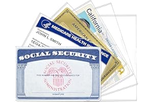 KINGSUM 6 Pack Social Security Card Protector Sleeves，New Medicare Card Protector Sleeve/Credit Card Holder,Credit Card Cover(6)