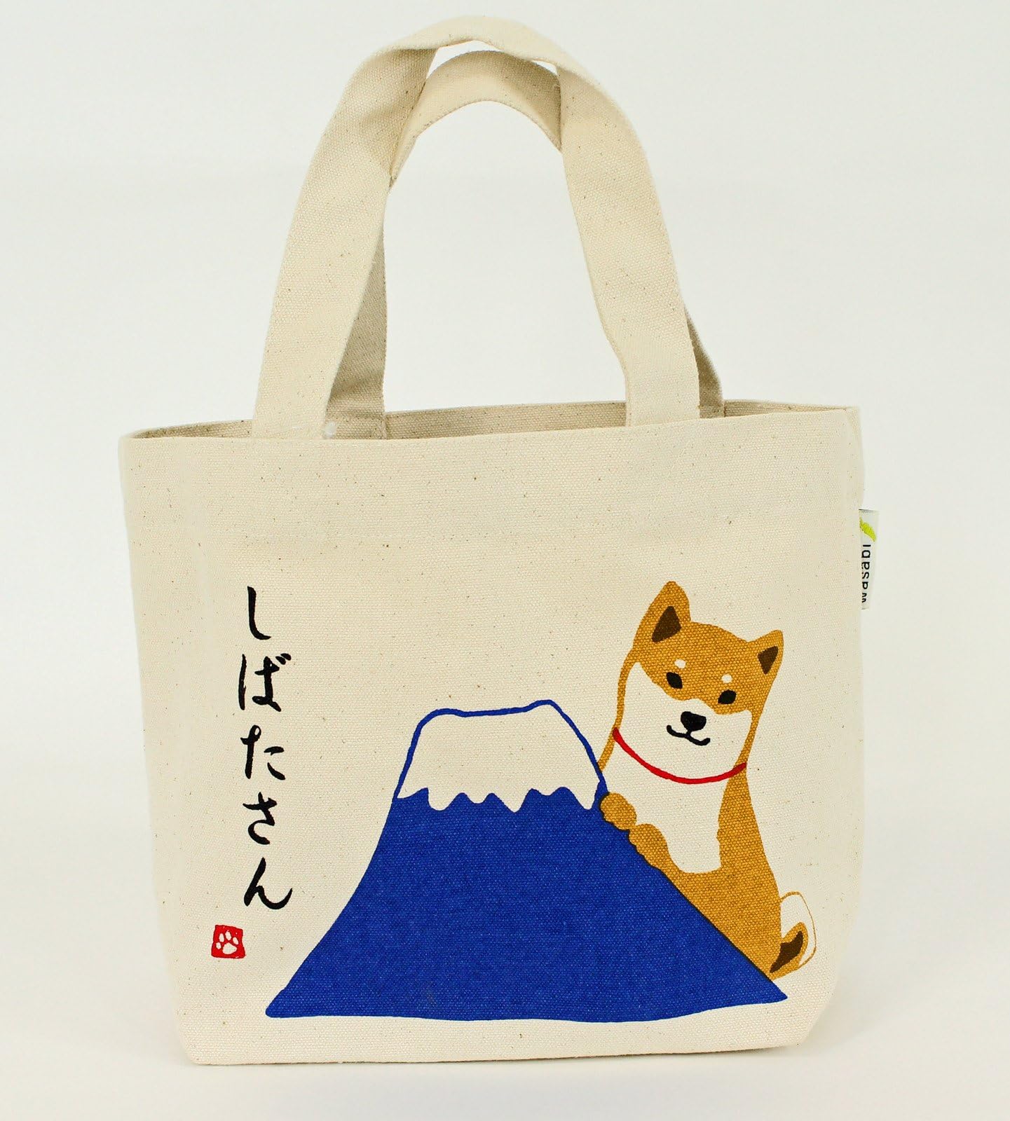 mini tote bag inside pocket Shiba-dog with Mt.Fuji natural NarumiKK Narumi