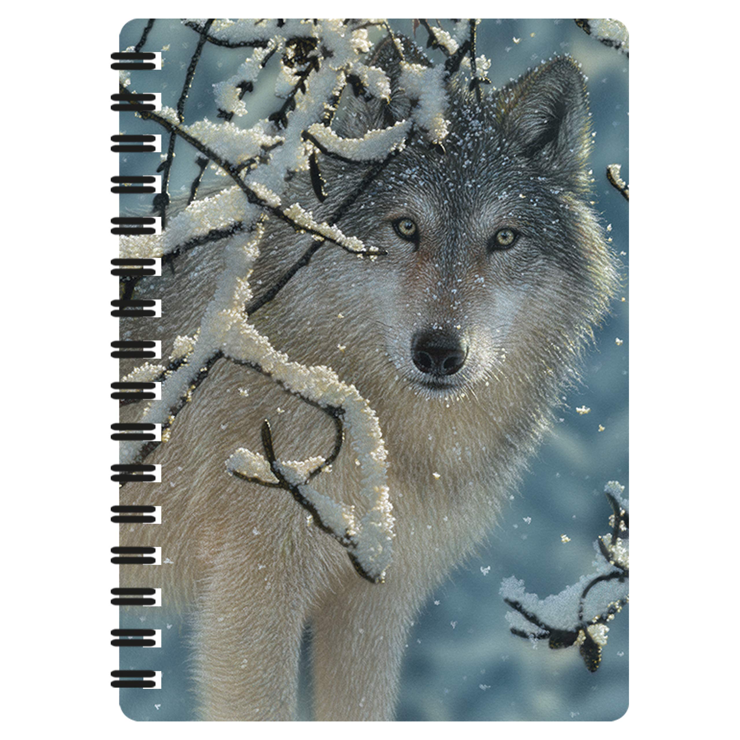 3D LiveLife Jotter - Broken Silence from Deluxebase. Lenticular 3D Wolf A6 Spiral Notebook with plain recycled paper pages. Artwork licensed from renowned artist Collin Bogle
