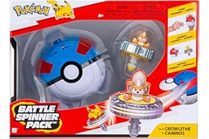 Pokémon Growlithe Battle Spinner Pack - Battle Spinner with Great Ball Spinner Launcher
