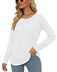 Womens Long Sleeve Tops Puff Sleeve Casual Tshirts