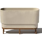 Veradek Demi Series Raised Long Planter - Wide Planter with Stand | Made From a Durable Plastic-Stone Composite &amp; Comes With Wooden Stand. Modern Porch/Patio D&eacute;cor