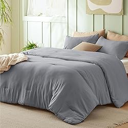 Bedsure Full Size Comforter Sets, Grey Soft