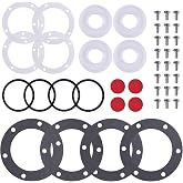 Ailbiuko 4 Sets 3595999 Hub Cap Window Cover Kit for 3434024 Hub Caps | 4 Pcs 359-5999 Hubcap Oil Window with Plugs and Gaskets Replace for Stemco 343-4024
