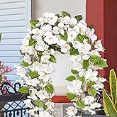 Dremisland Artificial Fake Hanging Flowers Plants for Outdoors 2PCS Artificial Hibiscus Flowers Long Trailing Vines UV Resistant Hanging Plants for Home Outside Porch Patio Garden Planter Decor