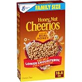 Cheerios Honey Nut Breakfast Cereal, Heart Healthy, Gluten Free, 18.8 oz | Real Honey &amp; Natural Almond Flavor, Can Help Lower Cholesterol, Excellent Source of Vitamin D, 22g Whole Grain per Serving