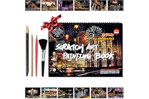 Scratch Art Book for Adults,Scratch Painting Foil for Adults，Scratch and Sketch City Landmarks Books,Colorful City Series Scratch Art 12 Pas by Iskueal(Milan Cathedral)
