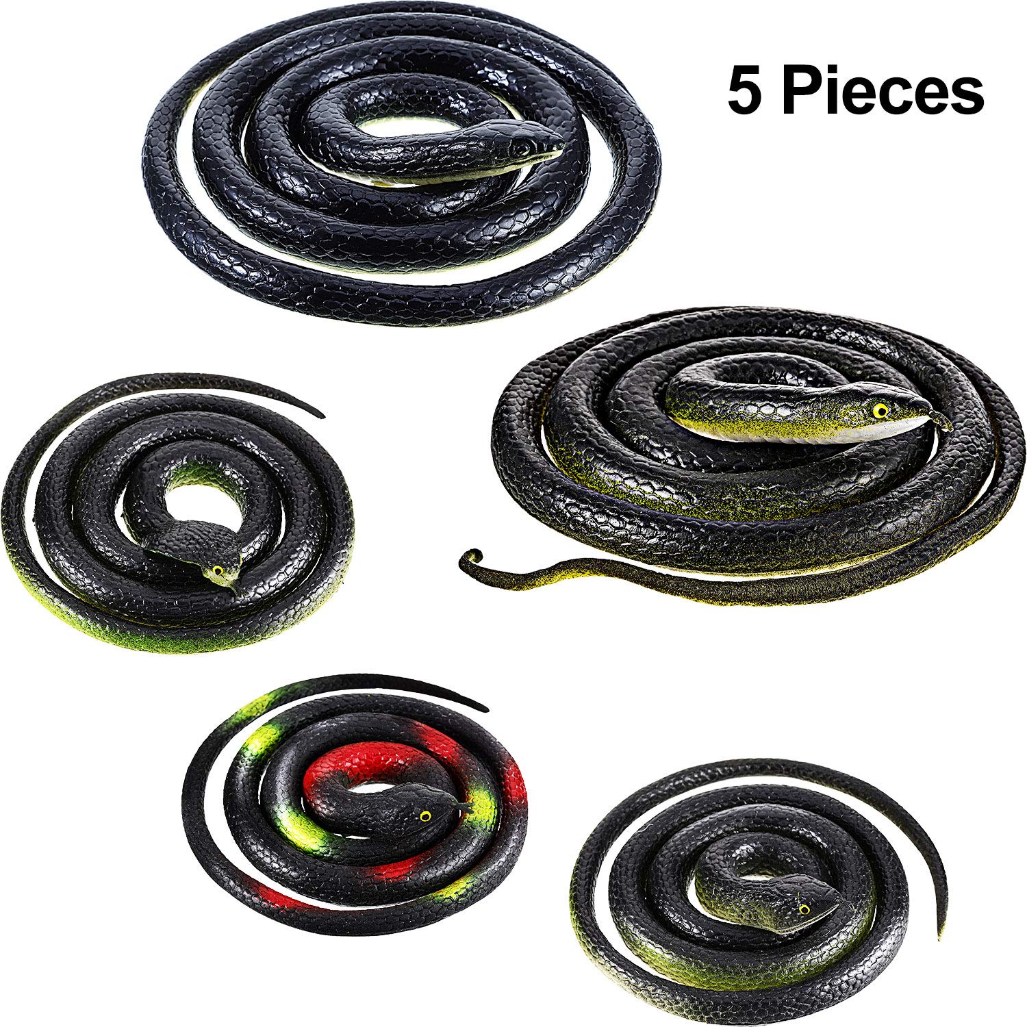 Large Black Rubber Snakes Fake Snake Mamba Snake Toys for Garden Props