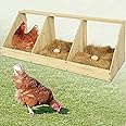 Chicken Nesting Boxes, 3 Compartment Wooden Chicken Laying Boxes, Nesting Boxes for Chickens, Hens, Ducks, Poultry Nest Box for Laying Eggs, (Includes 3 Fake Eggs, 3 Nest Box Pads)